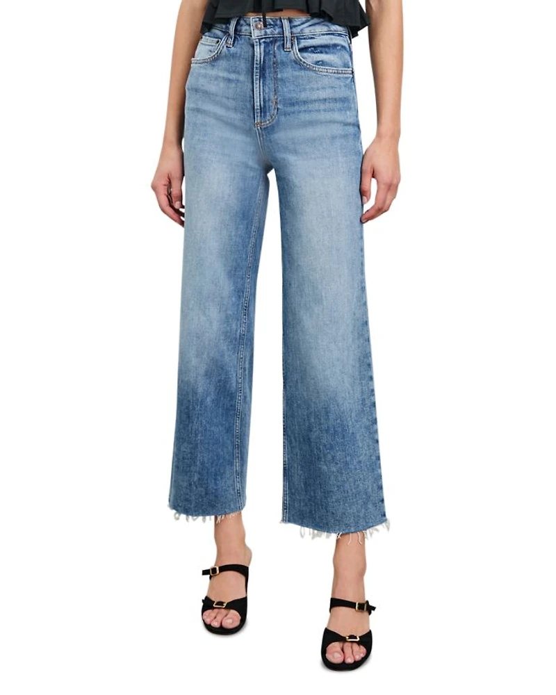Getty High Rise Wide Leg Cropped Jeans Tradewind