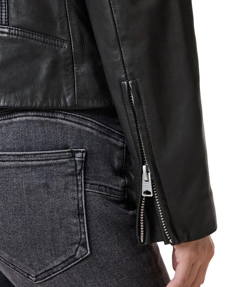 Dalby Slim Fit Leather Biker Jacket