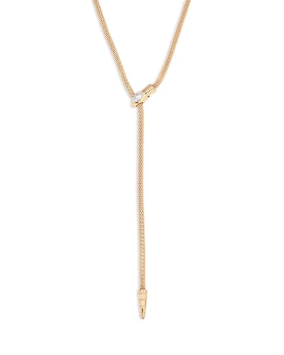 Serpentina Marquise Cubic Zirconia Snake Chain Adjustable Lariat Necklace in 18K Gold Plated, 26"