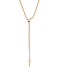 Serpentina Marquise Cubic Zirconia Snake Chain Adjustable Lariat Necklace in 18K Gold Plated, 26"