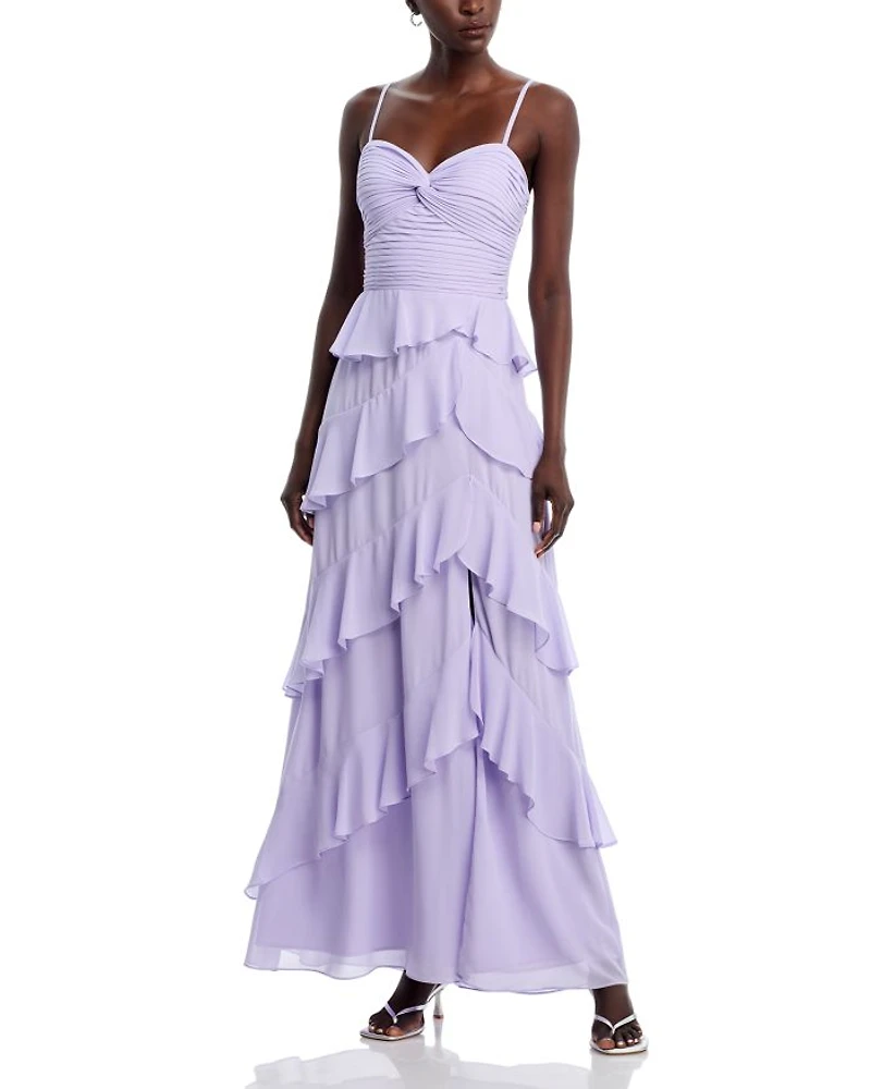 Chiffon Tiered Ruffled Dress - Exclusive