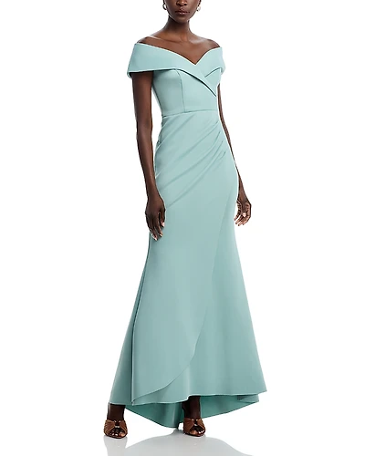 Aqua Off The Shoulder Scuba Dress - Exclusive