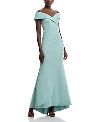 Aqua Off The Shoulder Scuba Dress - Exclusive