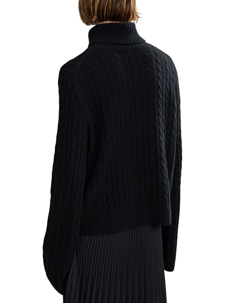 Nell Wool-Blend Cable Turtleneck Sweater