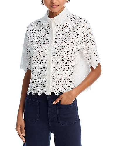 Frame The Deco Eyelet Top