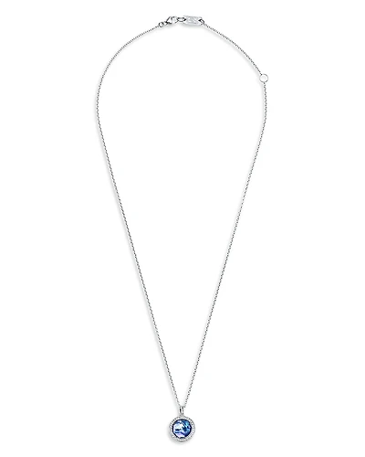 Ippolita Sterling Silver 925 Lollipop Lapis Triplet & Diamond Halo Pendant Necklace, 16-18