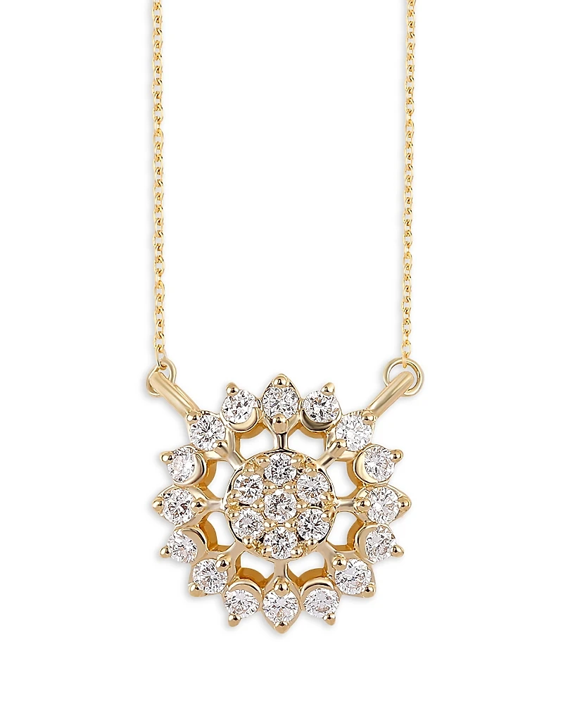 Moon & Meadow Lab Grown Diamond Circle Cluster Pendant Necklace, 16-20