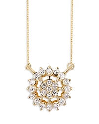 Moon & Meadow Lab Grown Diamond Circle Cluster Pendant Necklace, 16-20