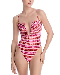 Ramy Brook Bianka Chevron Striped Swimsuit