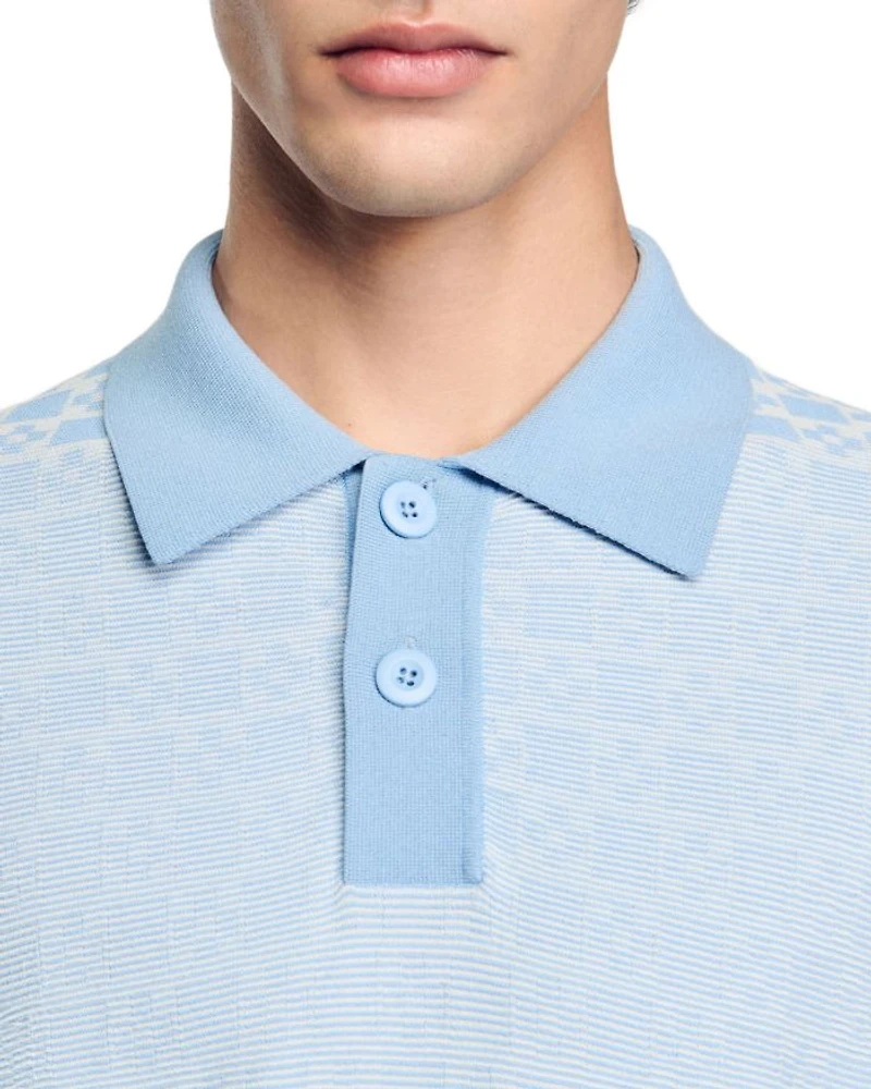Square Cross Jacquard Polo Shirt