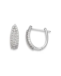 Diamond Huggie Hoop Earrings in 14K White Gold