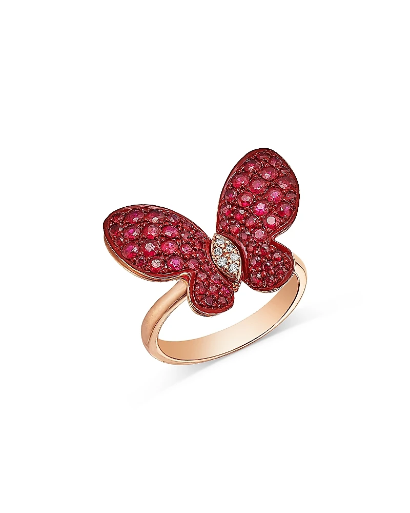 Bloomingdale's Fine Collection Ruby & Diamond Butterfly Ring