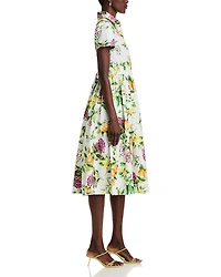 Lemon Print Fit & Flare Poplin Shirt Dress - Exclusive