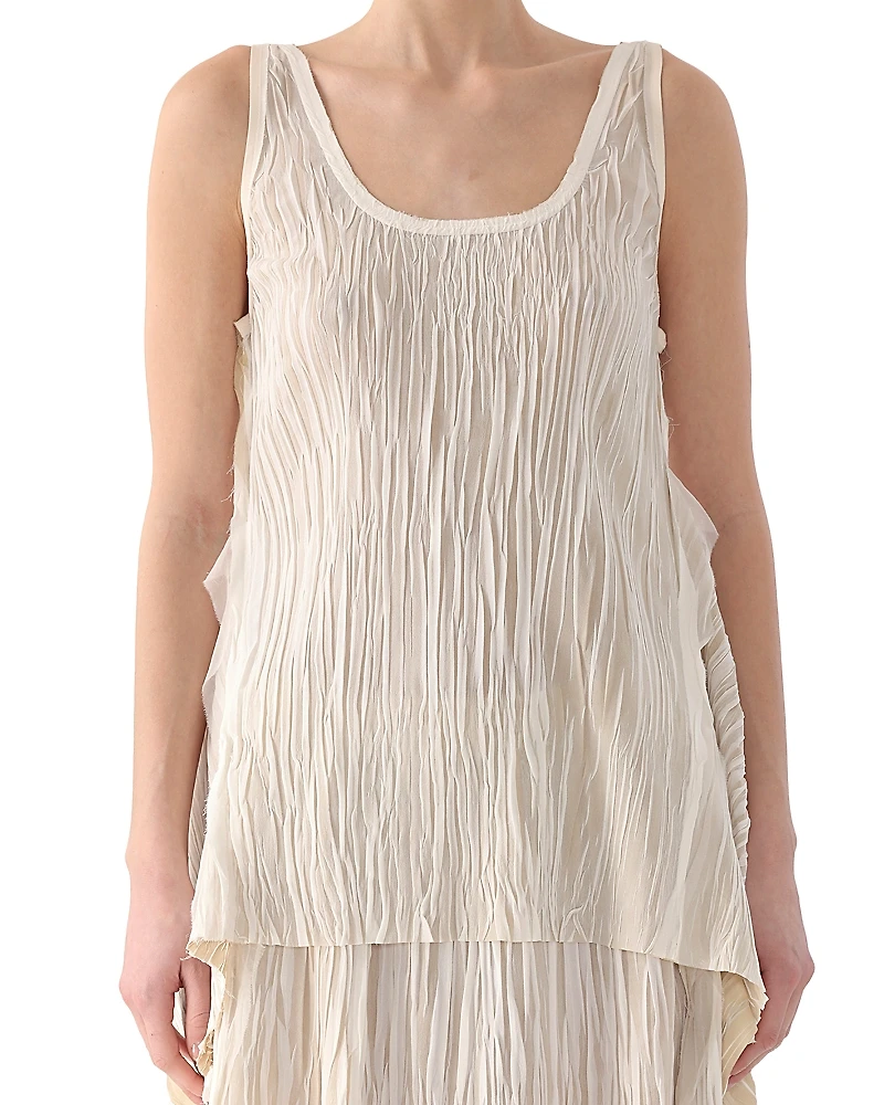 Jason Wu Collection Bicolor Scoop Neck Pleated Top