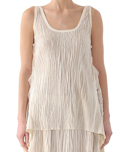 Jason Wu Collection Bicolor Scoop Neck Pleated Top