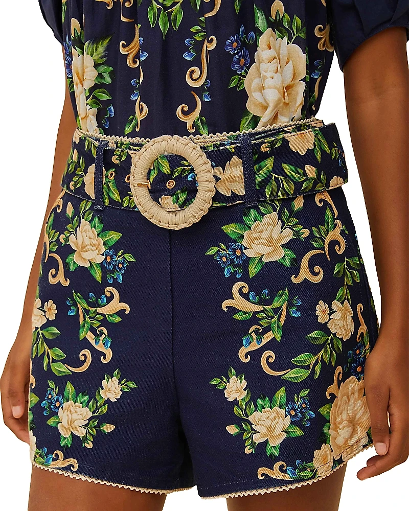 Farm Rio Flower Tapestry Shorts