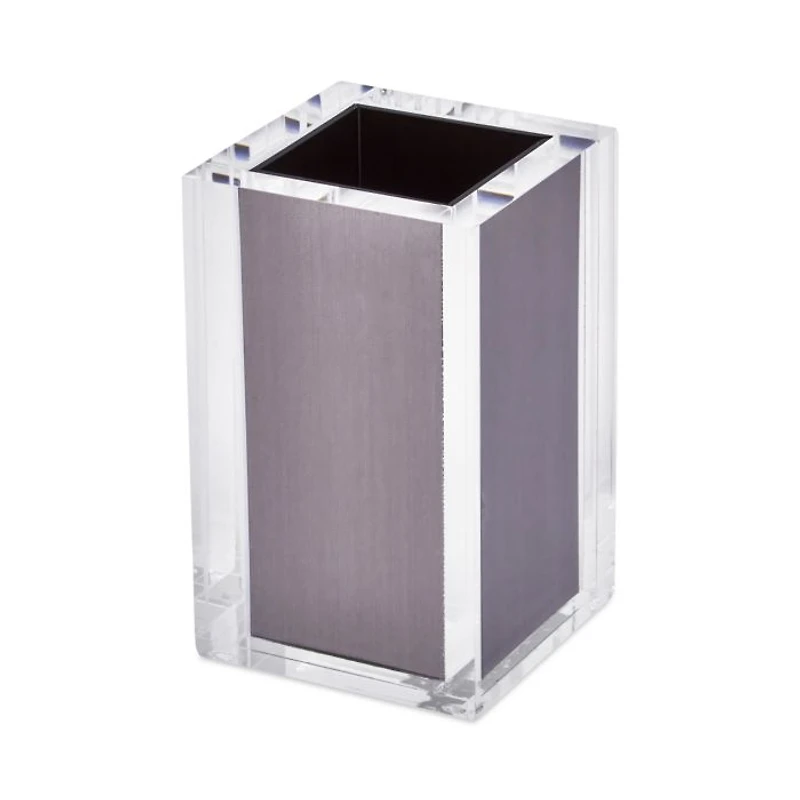 Lucite Toothbrush Cup - Silver