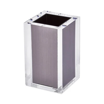 Lucite Toothbrush Cup - Silver