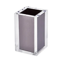 Lucite Toothbrush Cup - Silver