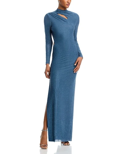 Rhinestone Gathered Maxi Dress