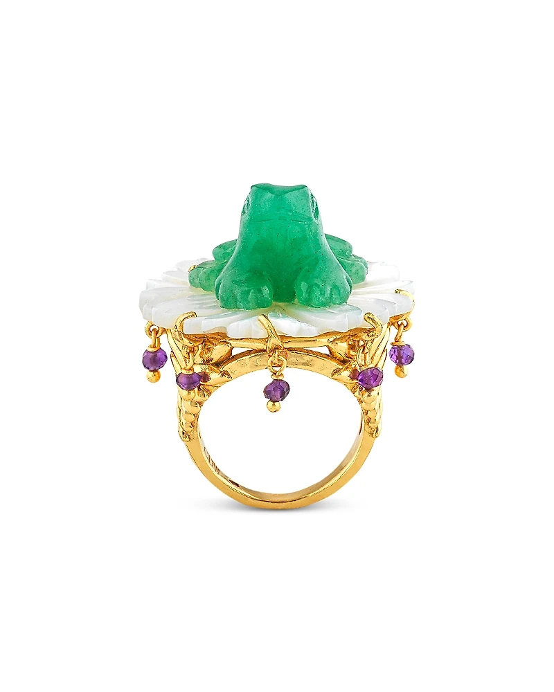 Capucine De Wulf Villandry Mixed Stone Frog On Flower Ring