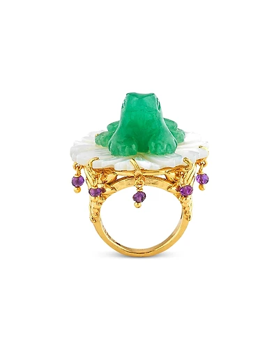 Capucine De Wulf Villandry Mixed Stone Frog On Flower Ring