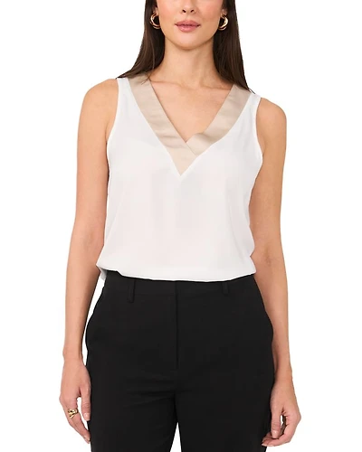 V Neck Sleeveless Blouse