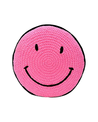 Iscream Girls' Crochet Smiles Plush Pillow