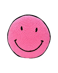 Iscream Girls' Crochet Smiles Plush Pillow