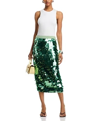 Midi Sequin Pencil Skirt