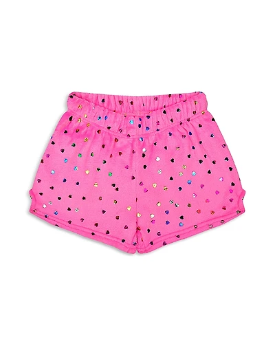 Iscream Girls' Bright Foil Heart Plush Shorts - Little Kid, Big Kid