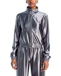 Metallic Zip Front Track Jacket