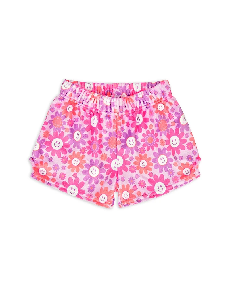 Iscream Girls' Groovy Smiles Plush Shorts - Little Kid, Big Kid