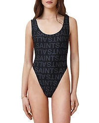 Allsaints Cay Underground Artwork One Piece Swimsuit