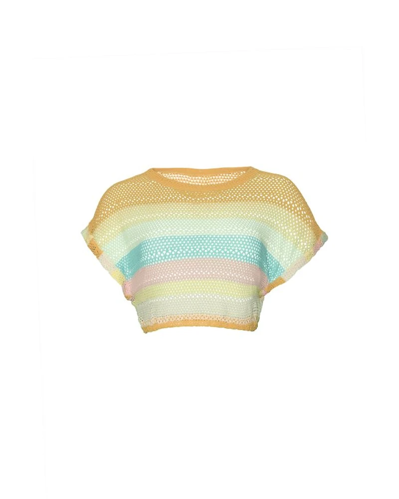 Renee Crochet Cropped Top Swim Cover-Up