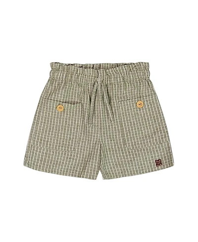 Deux par Deux Girls' Linen Short with Pockets - Big Kid