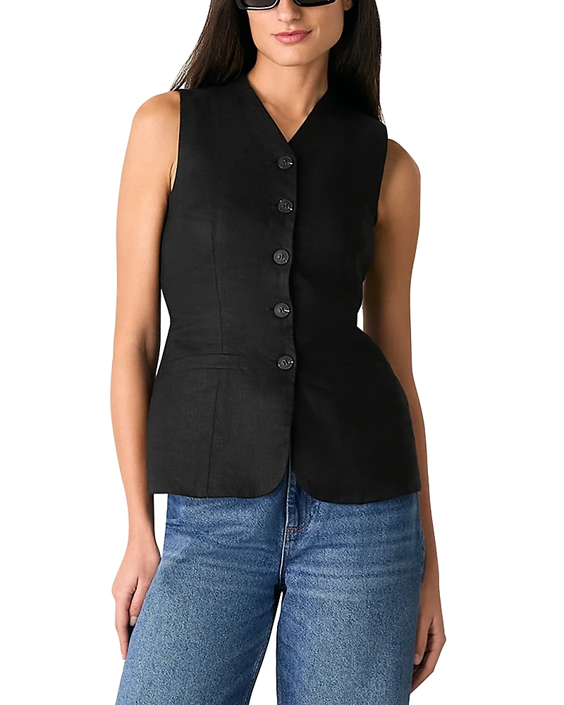 Whistles Molly Linen Waistcoat