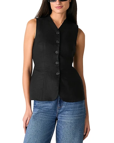 Whistles Molly Linen Waistcoat