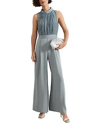 Phase Eight Eliza High Neck Textured Jumpsuit