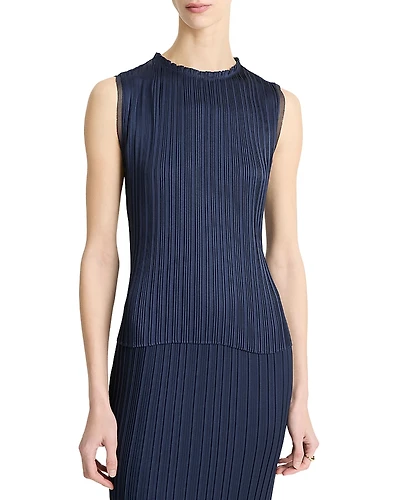 Vince Pleated Crewneck Top