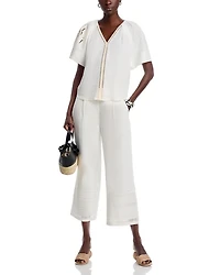 Embroidered Eyelet Pants