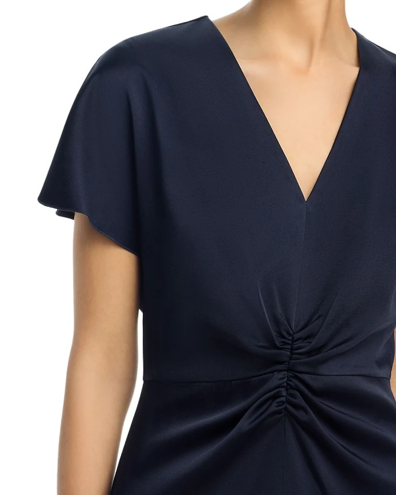 Dulania Twist Front Flutter Sleeve Dress