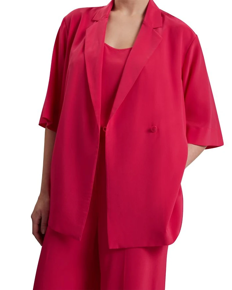 Carloe Silk Short Sleeve Blazer