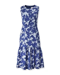 Sleeveless Knee Length Floral Print Dress