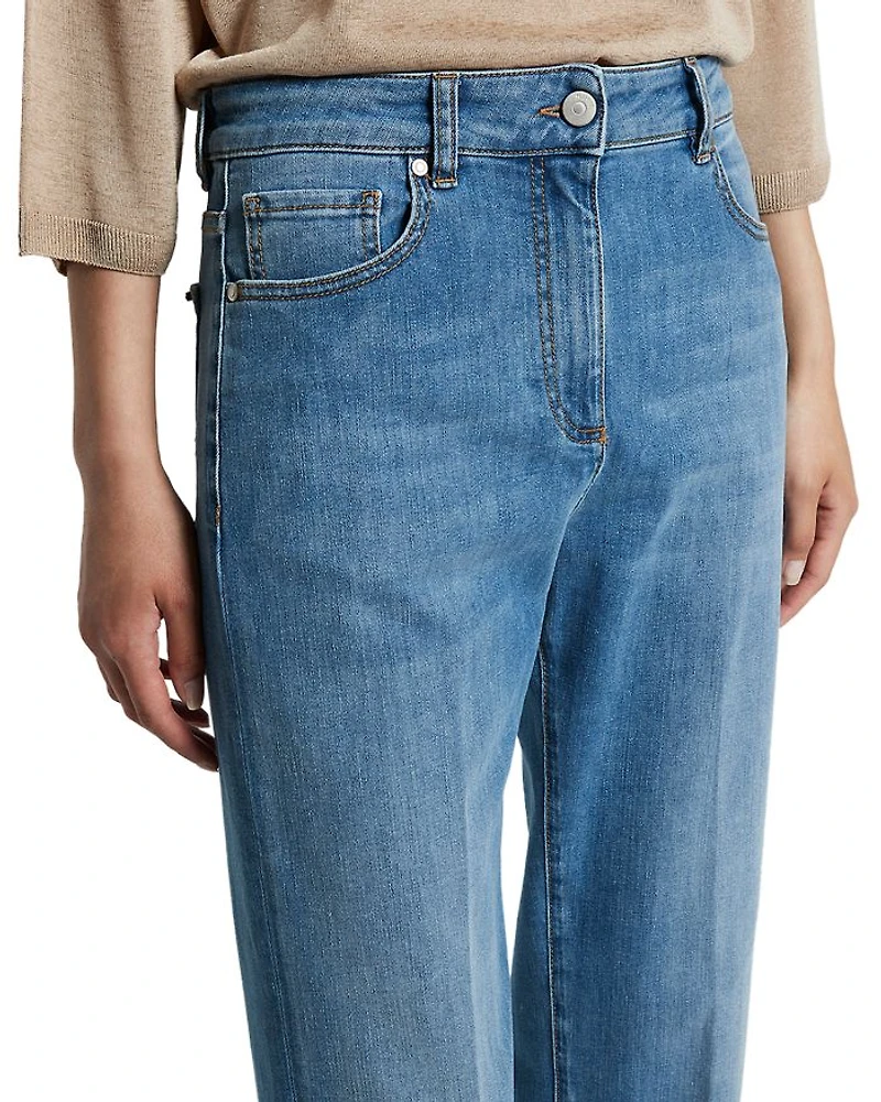 Mid Rise Denim Trousers Space Blue