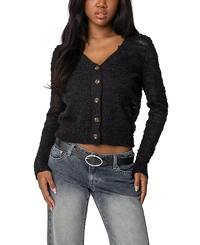 Edikted Georgie Textured Knit Cardigan