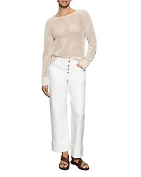 Cotton Open Knit Sweater