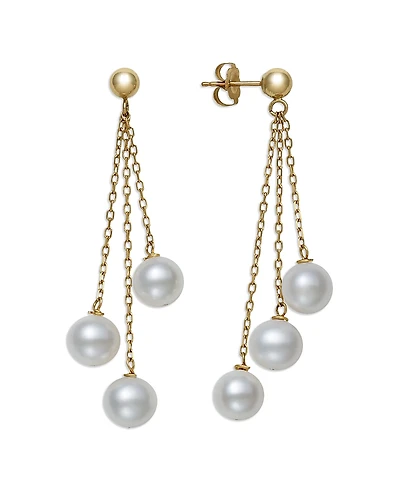 Bloomingdale's Fine Collection Cultured Freshwater Pearl Triple Dangle Drop Earrings