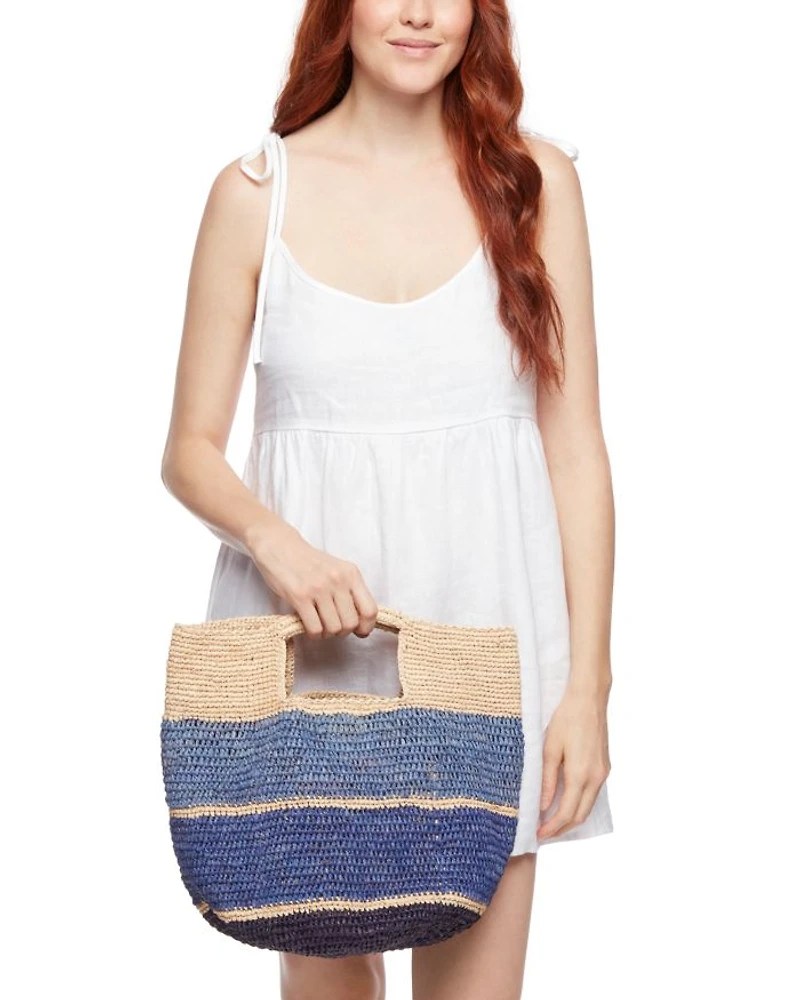 Camden Stripe Raffia Tote