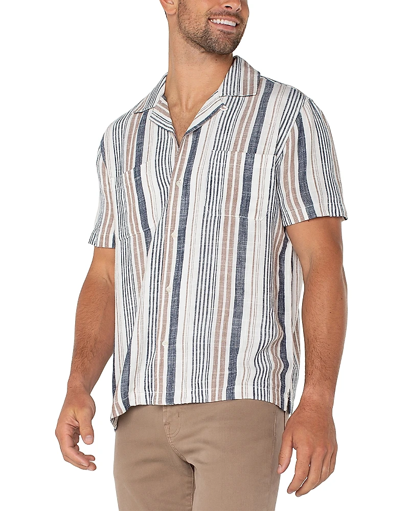 Liverpool Los Angeles Short Sleeve Button Up Camp Shirt